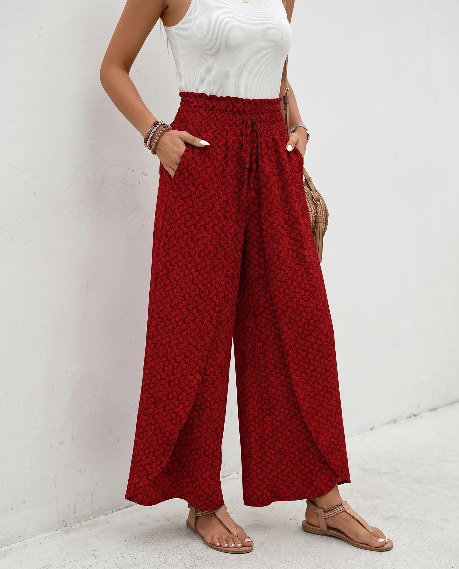 Damen Palazzohose hohe Taille – weites Bein mit fließendem Fall | Nika