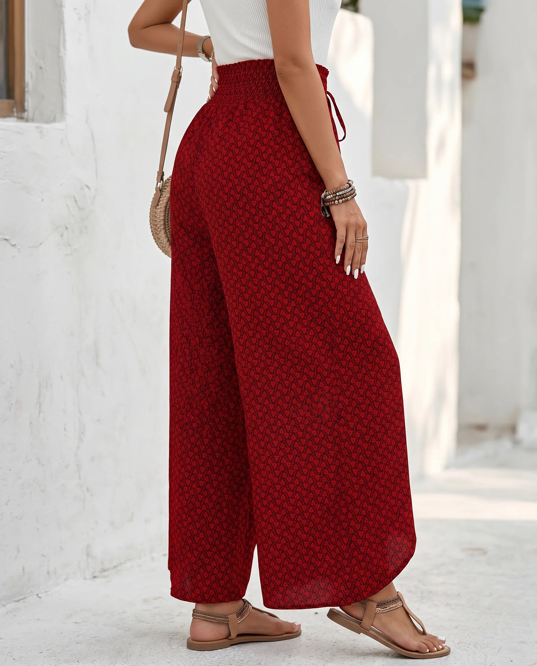 Damen Palazzohose hohe Taille – weites Bein mit fließendem Fall | Nika