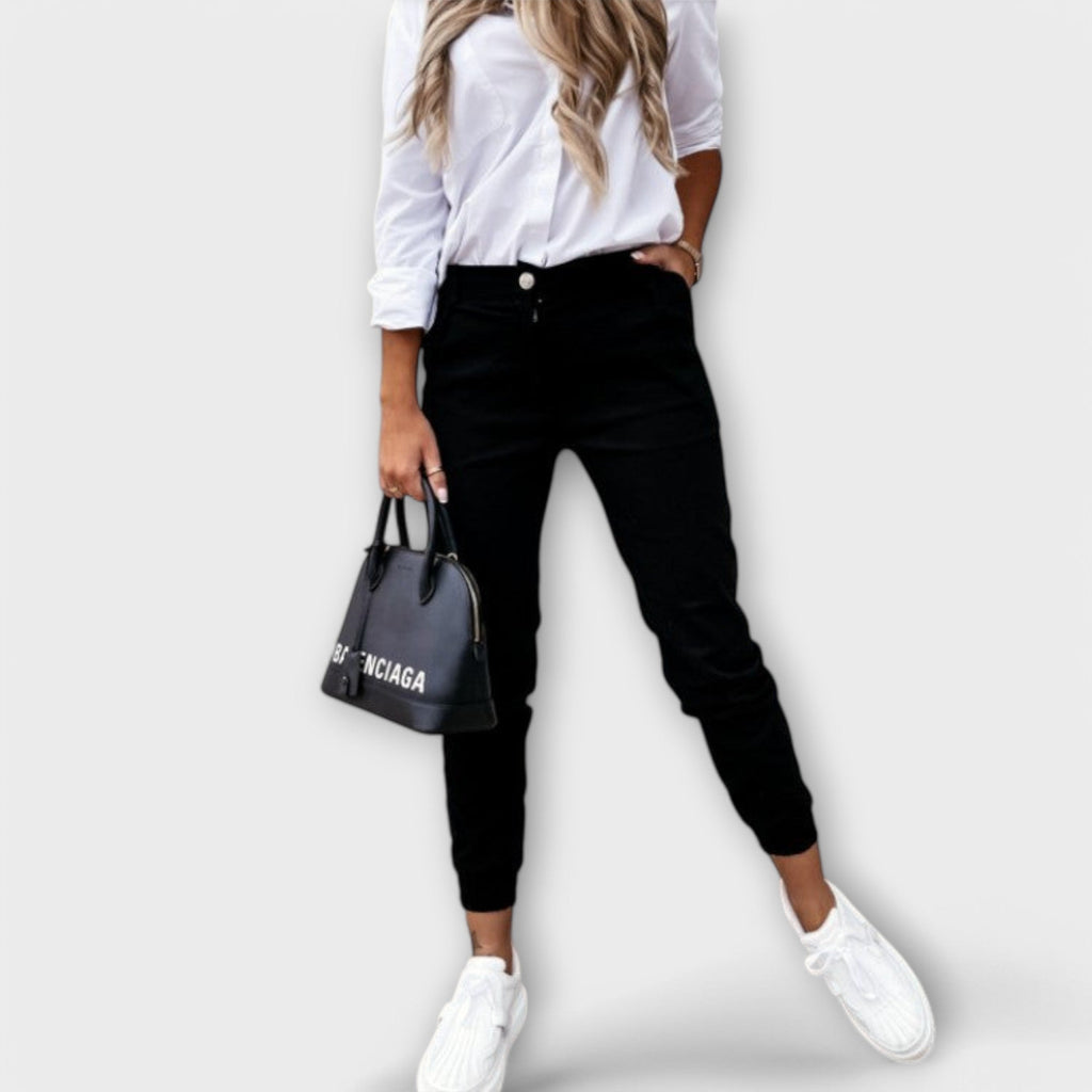 Damen Hose hoher Elastikbund Stretch – bequem für den Alltag | Yuna