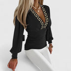 Damen Bluse V-Ausschnitt figurbetont – elegant für Alltag & Abend | Rosalind