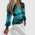 Damen Bluse V-Ausschnitt figurbetont – elegant für Alltag & Abend | Rosalind