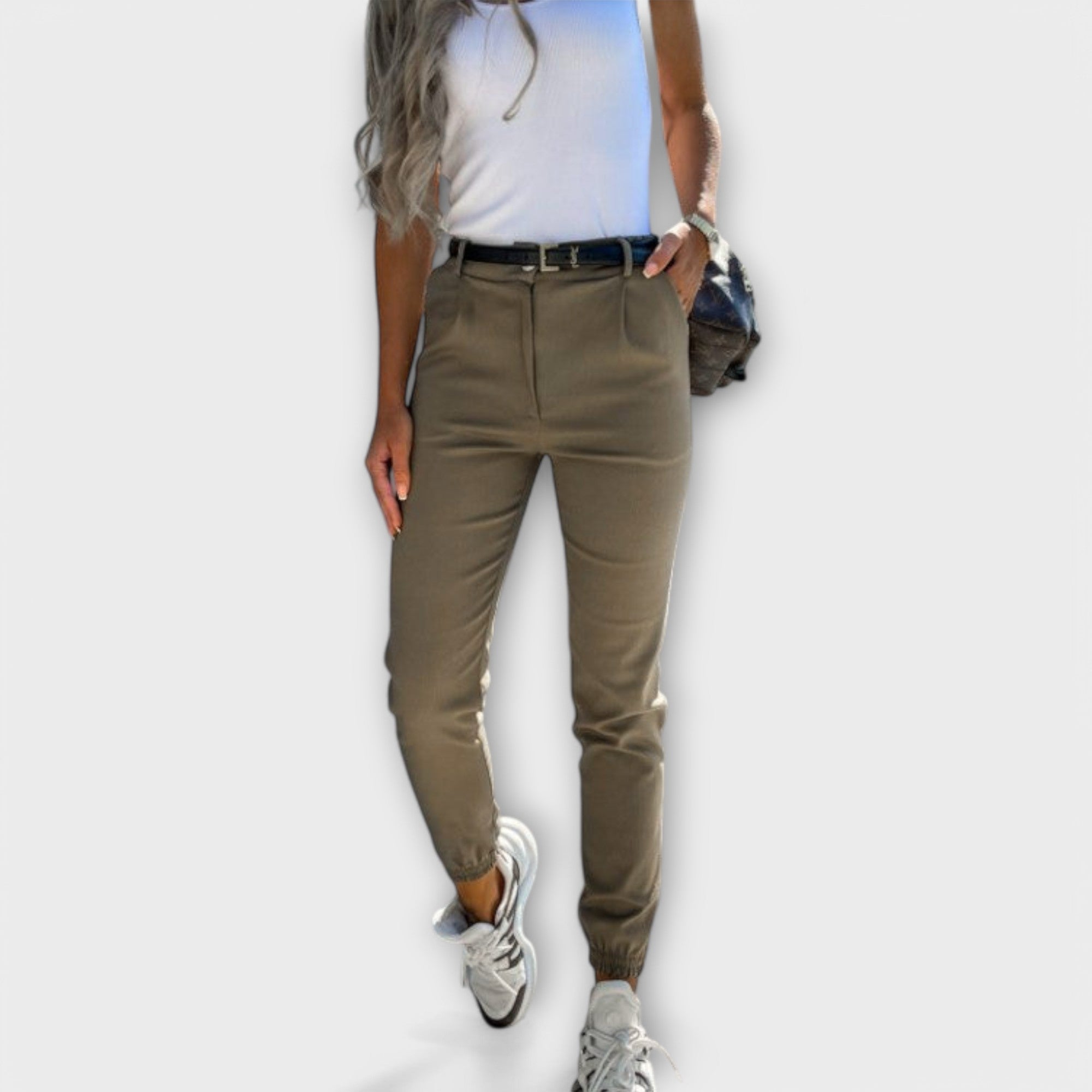 Damen Hose hoher Elastikbund Stretch – bequem für den Alltag | Yuna