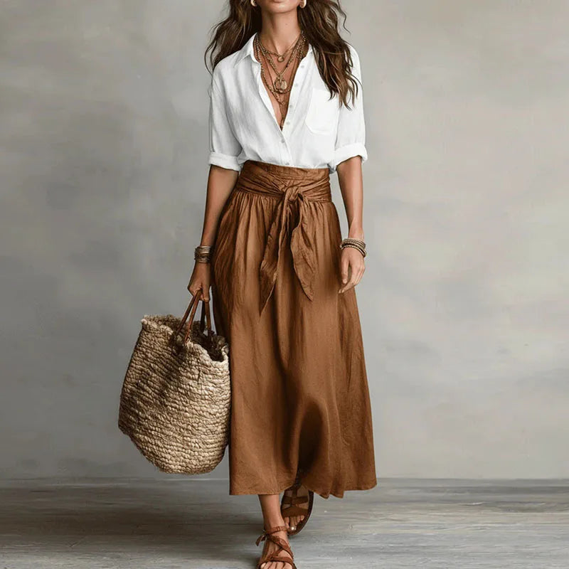 Damen Co-Ord Set mit leichter Bluse und Rock – Eleganz für jeden Tag | Wibke