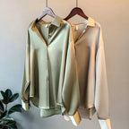 Damen Seidenbluse Langarm mit Knopfleiste – luxuriös-klassisch für Büro & besondere Anlässe | Diane