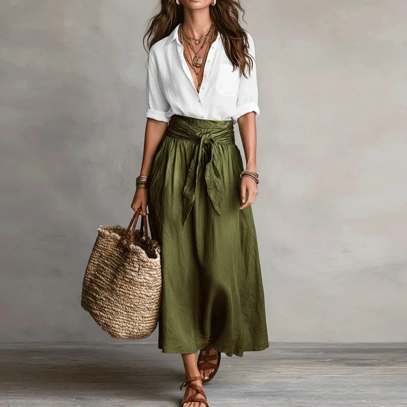 Damen Co-Ord Set mit leichter Bluse und Rock – Eleganz für jeden Tag | Wibke