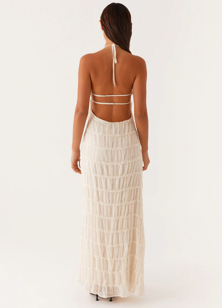 Damen Maxikleid Neckholder fließend – elegant für Hochzeit & Abend | Saskia