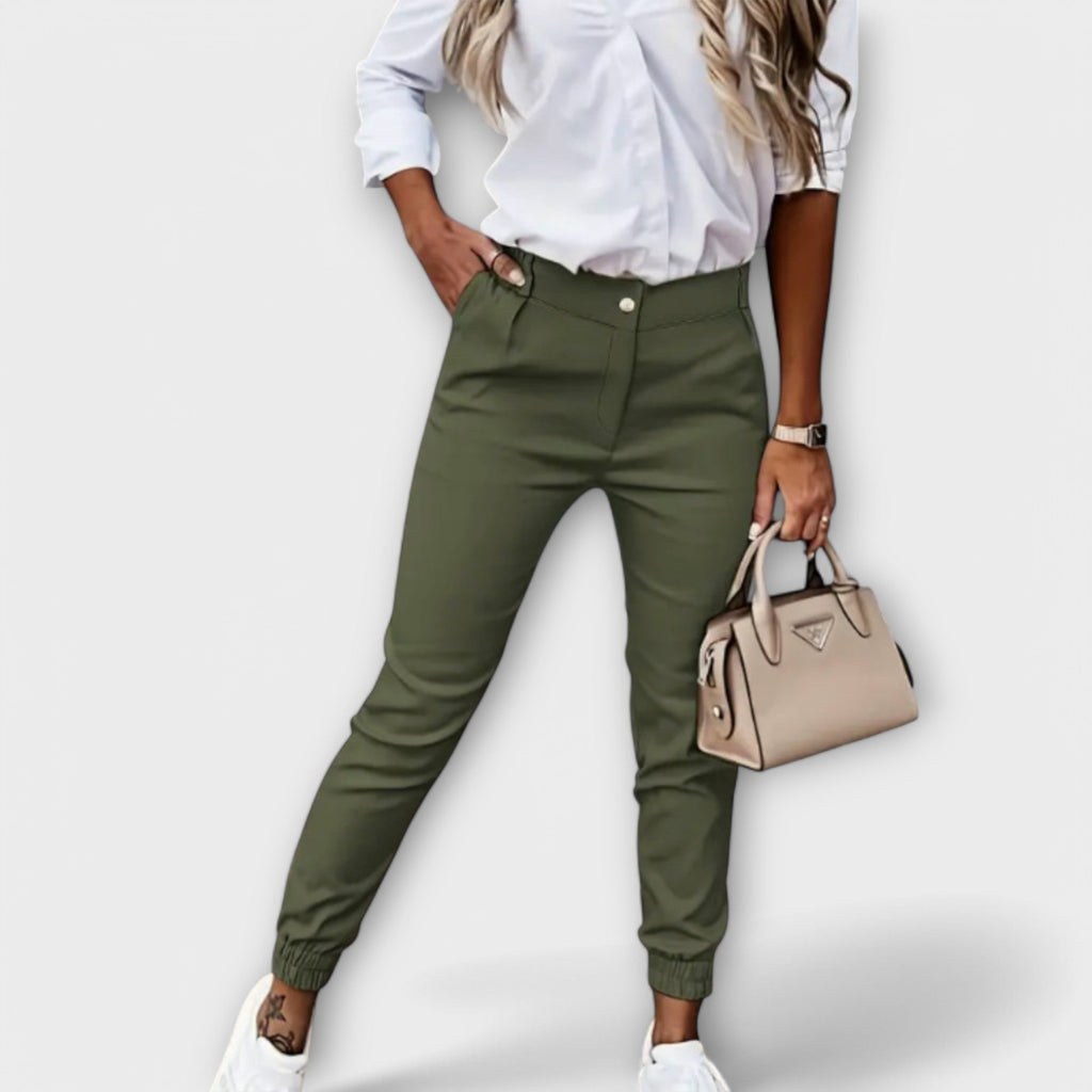 Damen Hose hoher Elastikbund Stretch – bequem für den Alltag | Yuna