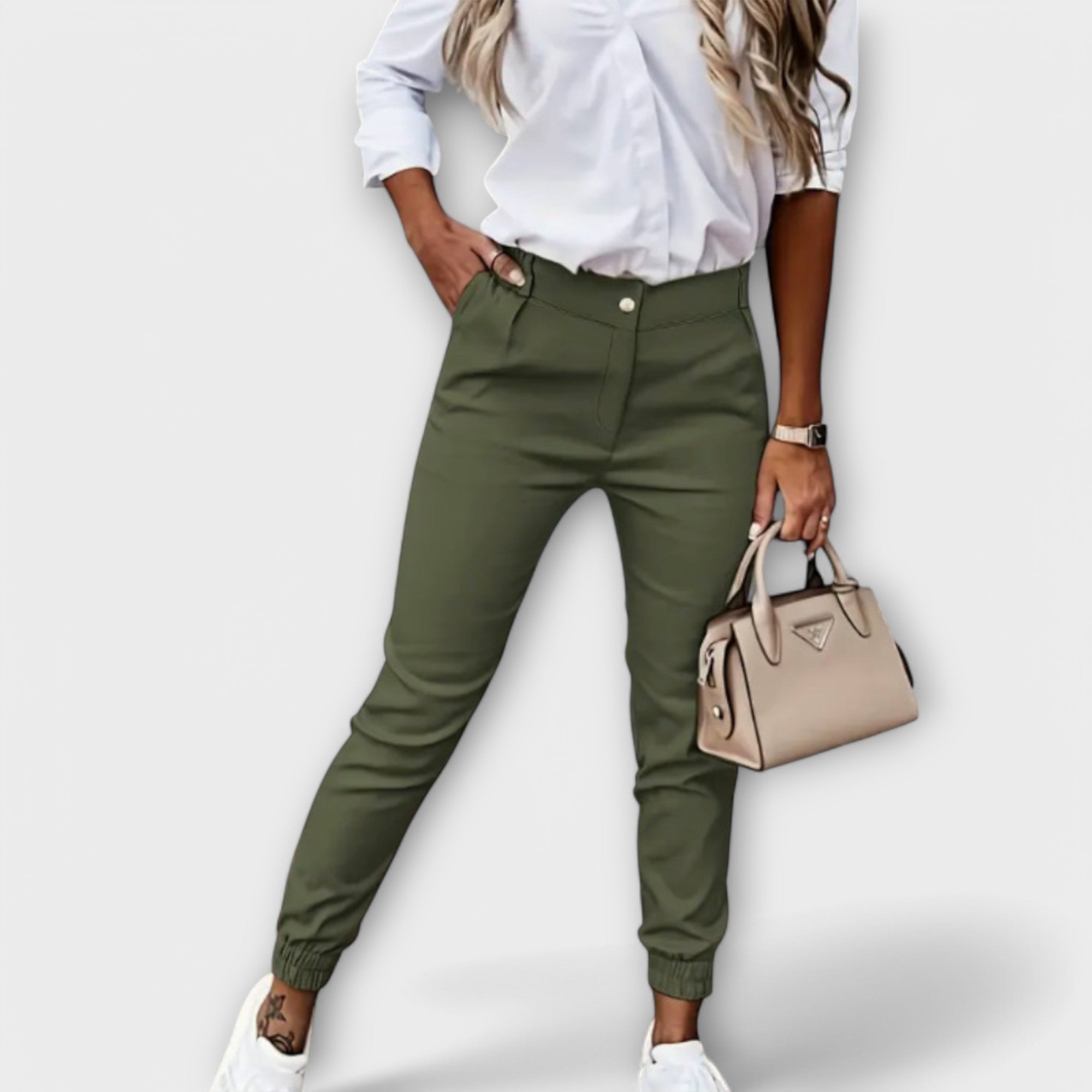 Damen Hose hoher Elastikbund Stretch – bequem für den Alltag | Yuna