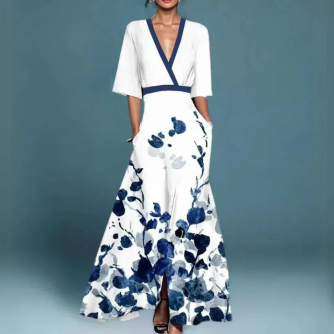 Damen Maxikleid Blumenprint fließend leicht – romantisch für Gartenparty & Sommer | Arabella