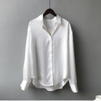Damen Seidenbluse Langarm mit Knopfleiste – luxuriös-klassisch für Büro & besondere Anlässe | Diane