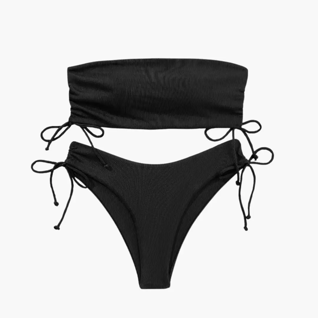 Damen Bikini-Set Bandeau trägerlos mit High-Waist-Höschen – für Strand & Pool | Lucy