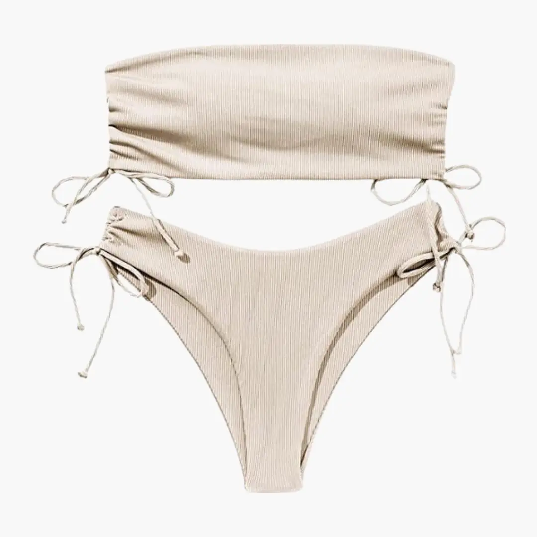 Damen Bikini-Set Bandeau trägerlos mit High-Waist-Höschen – für Strand & Pool | Lucy