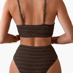Damen Bikini-Set hochgeschnitten mit Struktur und Spaghettiträgern – für Strand & Pool | Maeve