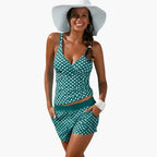 Damen Bikini-Set mit Punktemuster und High-Waist-Badeshorts – verspielter Sommerlook | Sila