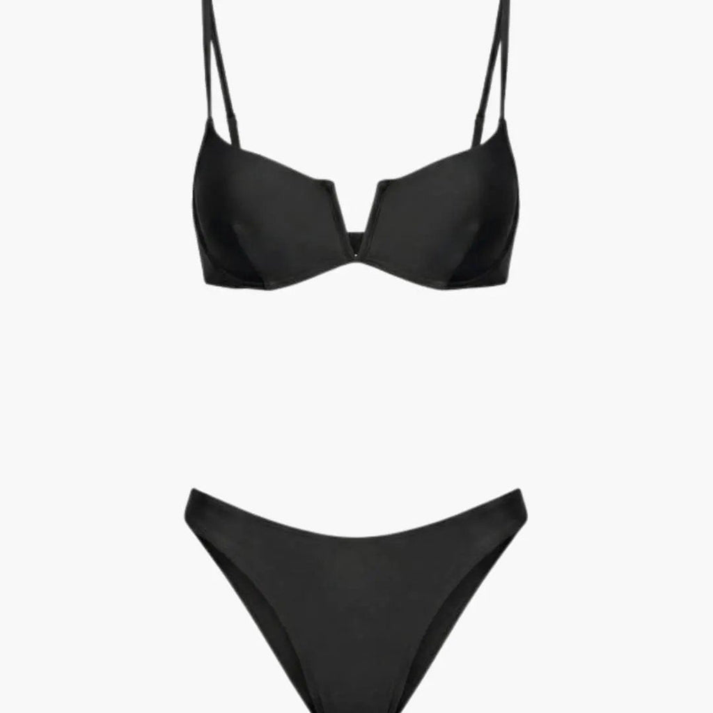 Damen Bikini-Set Push-up gepolstert – Brazilian-Cut Low-Rise-Höschen für Strand & Pool | Adel