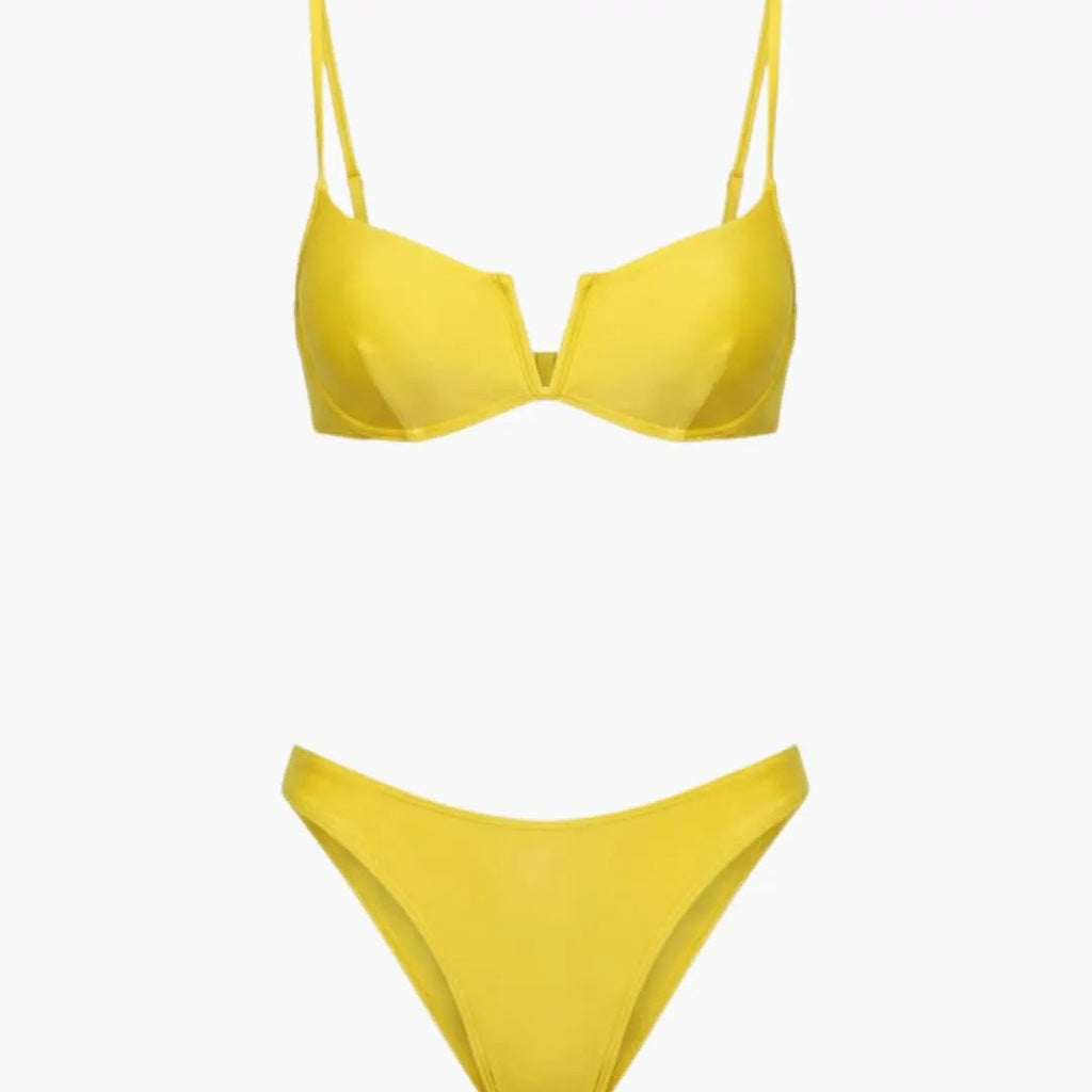 Damen Bikini-Set Push-up gepolstert – Brazilian-Cut Low-Rise-Höschen für Strand & Pool | Adel