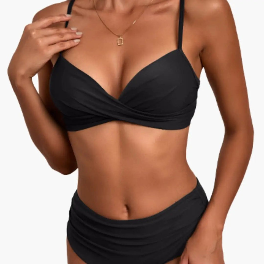 Damen Bikini-Set Push-up mit gepolsterten Cups und gekreuztem Oberteil – für Strand & Pool | Lida