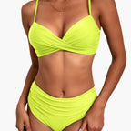 Damen Bikini-Set Push-up mit gepolsterten Cups und gekreuztem Oberteil – für Strand & Pool | Lida