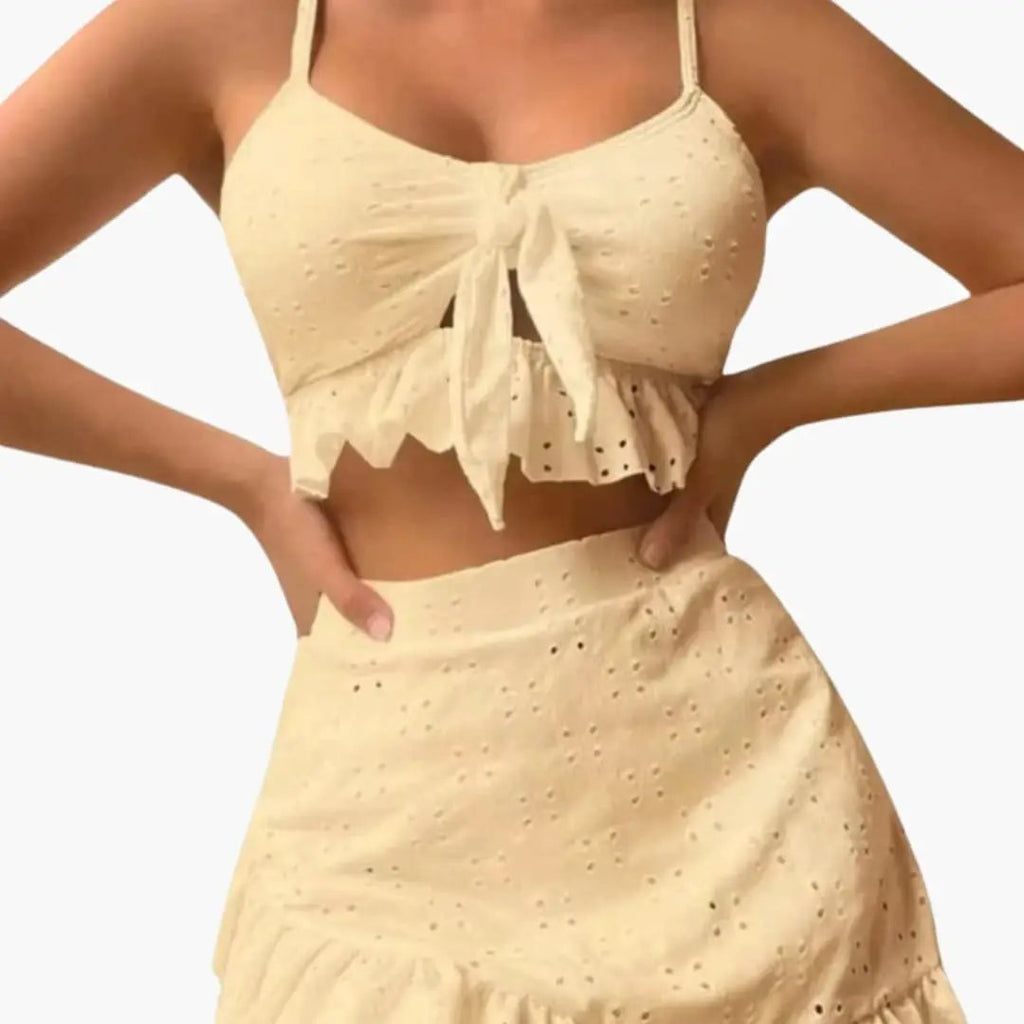 Damen Rüschen-Bikini-Set High Waist mit Baderock – für Strand & Pool | Nika