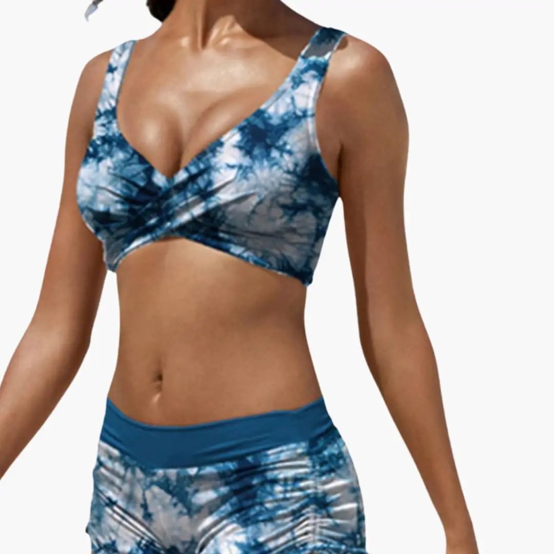 Damen Bikini-Set Twist-Oberteil mit Badeshorts – verstellbare Träger für Strand & Pool | Jane