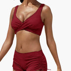 Damen Bikini-Set Twist-Oberteil mit Badeshorts – verstellbare Träger für Strand & Pool | Jane