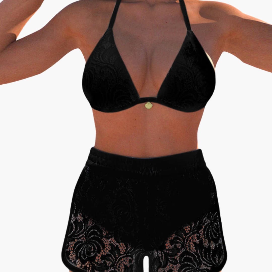 Damen Bikini-Set Bandeau mit Schnür-Shorts – lässig-feminin für den Strand | Riva