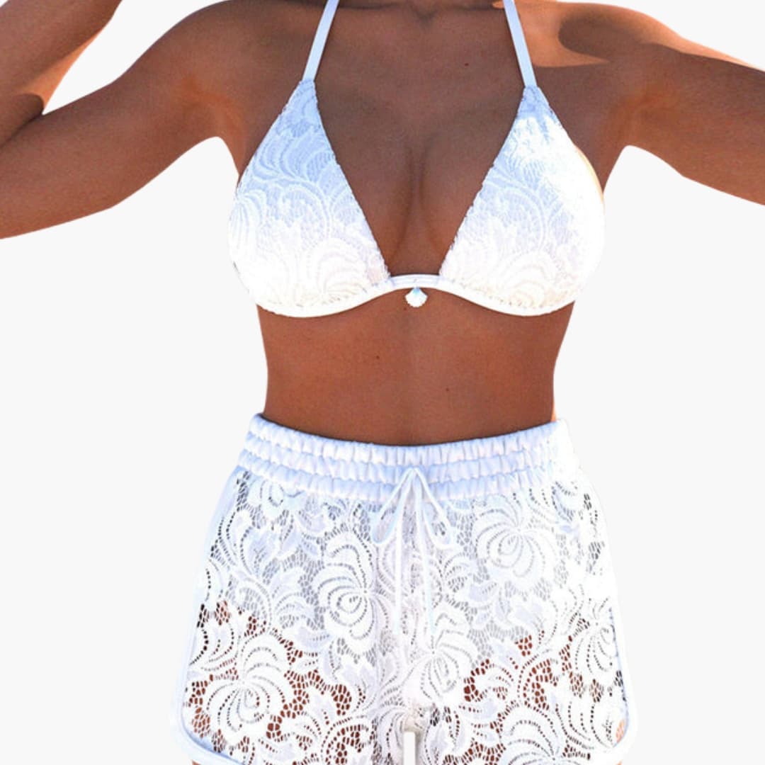 Damen Bikini-Set Bandeau mit Schnür-Shorts – lässig-feminin für den Strand | Riva