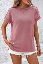 Damen T-Shirt Kurzarm Streifen gerippt Rundhals – zeitloser Alltagsbegleiter | Cleo