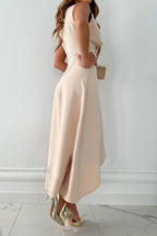 Damen Wickelkleid V-Ausschnitt Midi – elegant & vielseitig für jeden Anlass | Kaia