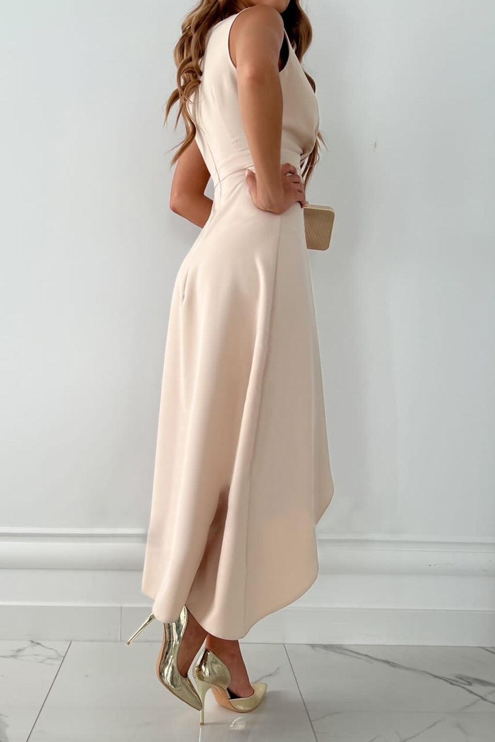 Damen Wickelkleid V-Ausschnitt Midi – elegant & vielseitig für jeden Anlass | Kaia