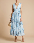 Women's Sleeveless V-Neck Flowy Summer Maxi Dress – Beach & Wedding Guest Style | Alina