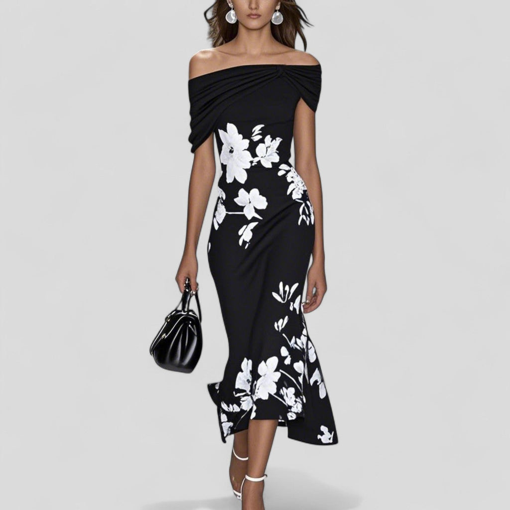 Damen Midikleid mit Musterprint fließend – elegante Passform für Alltag und besondere Anlässe | Bea