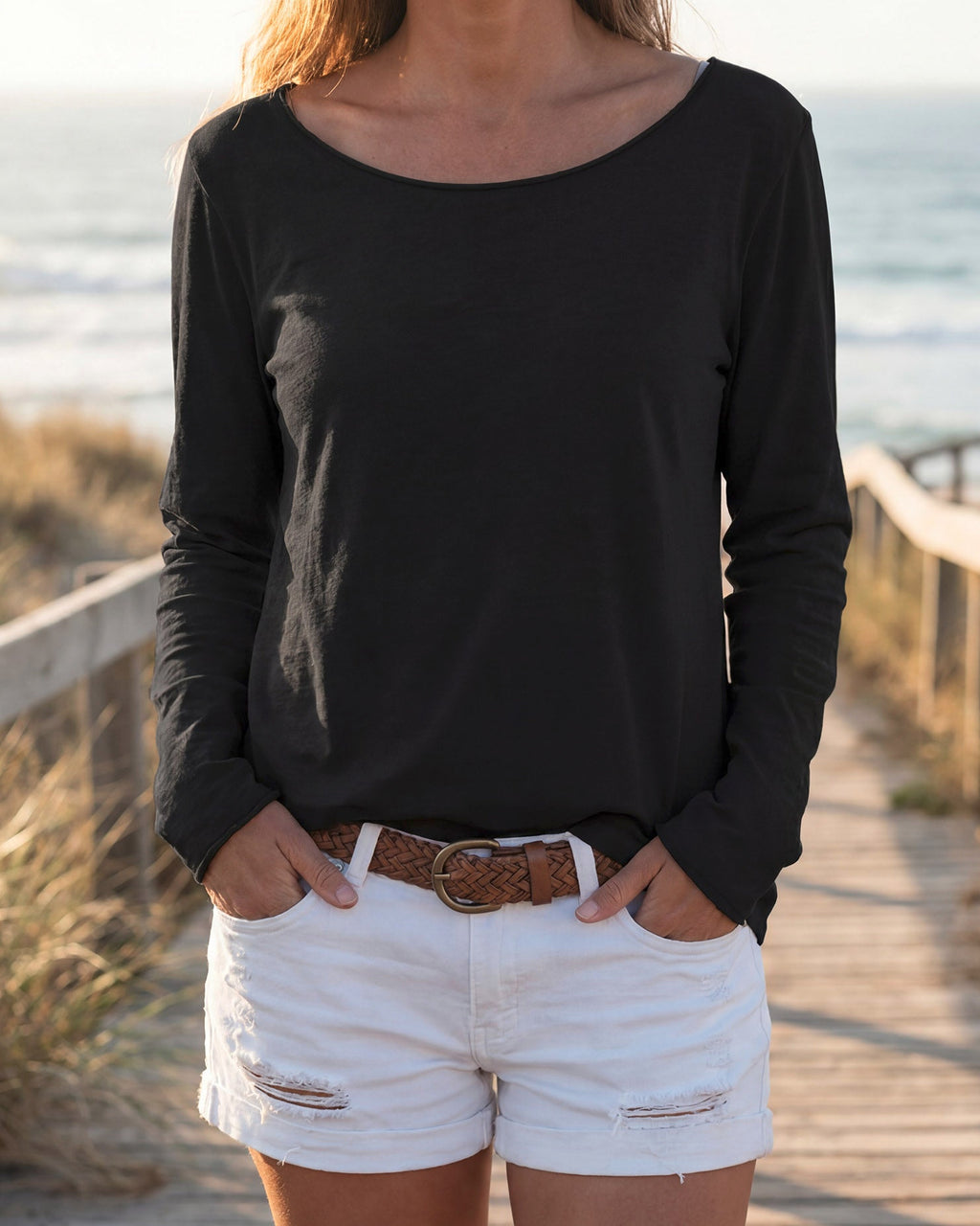 Damen Shirt Langarm Rundhals Stretch Regular Fit – locker atmungsaktiv für den Alltag | Stella