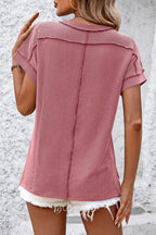 Damen T-Shirt Kurzarm Streifen gerippt Rundhals – zeitloser Alltagsbegleiter | Cleo