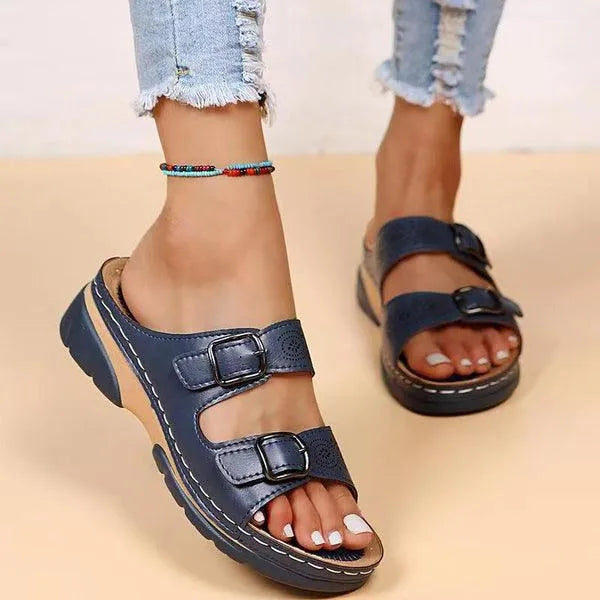 Damen Orthopädische Sandalen mit Fußbett verstellbare Riemen – leicht & bequem für Sommer & Alltag
