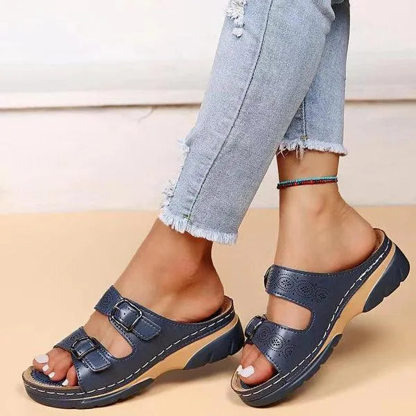 Damen Orthopädische Sandalen mit Fußbett verstellbare Riemen – leicht & bequem für Sommer & Alltag