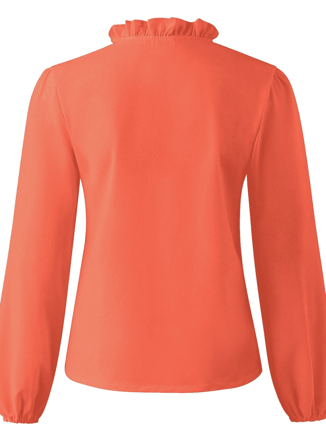 Damen Bluse Langarm V-Ausschnitt mit Rüschen – feminin für Büro & Abend | Lila