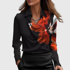 Damen Bluse fließend mit Plissee-Ausschnitt – elegant für Büro & Alltag | Kaya