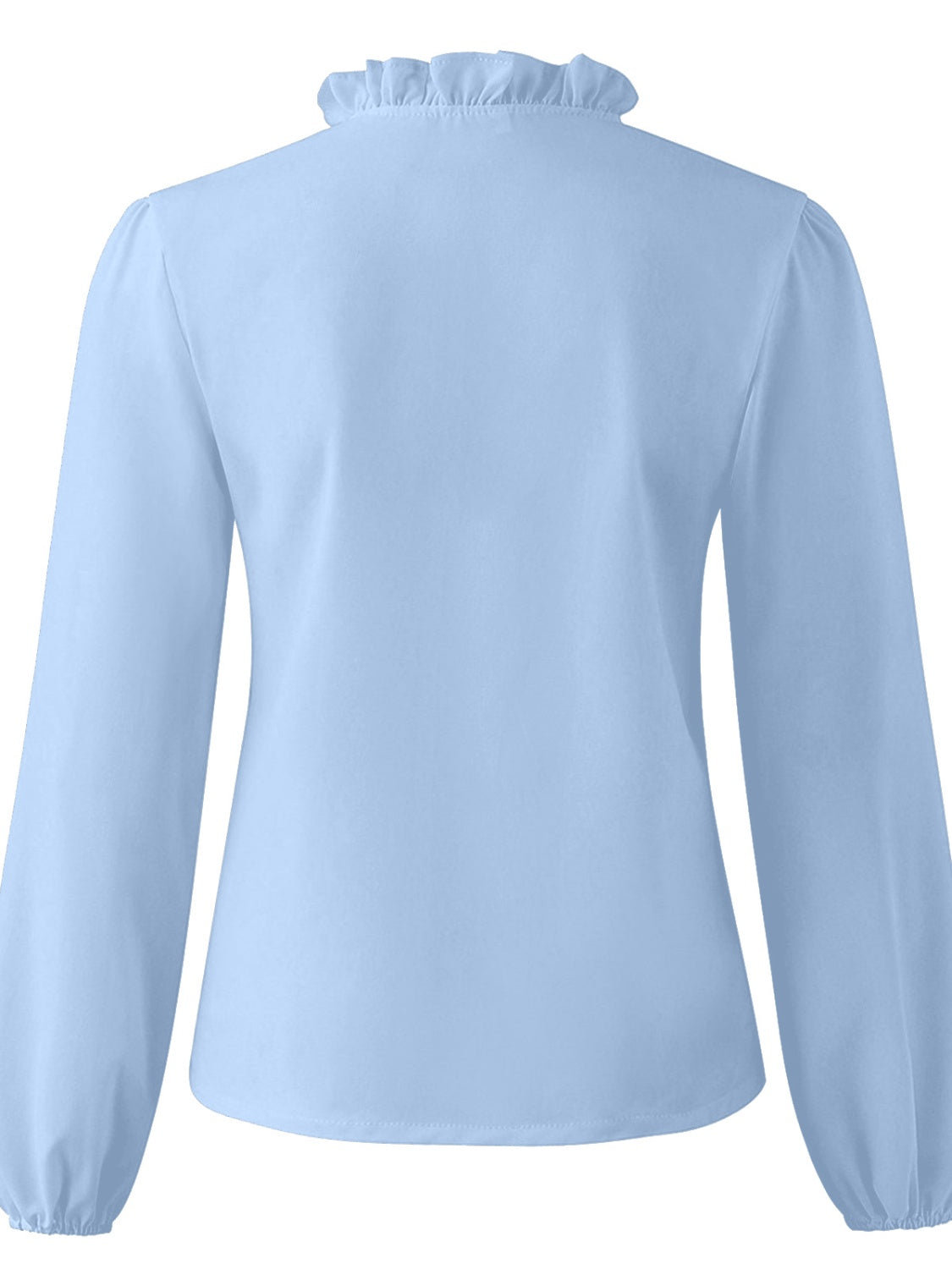 Damen Bluse Langarm V-Ausschnitt mit Rüschen – feminin für Büro & Abend | Lila