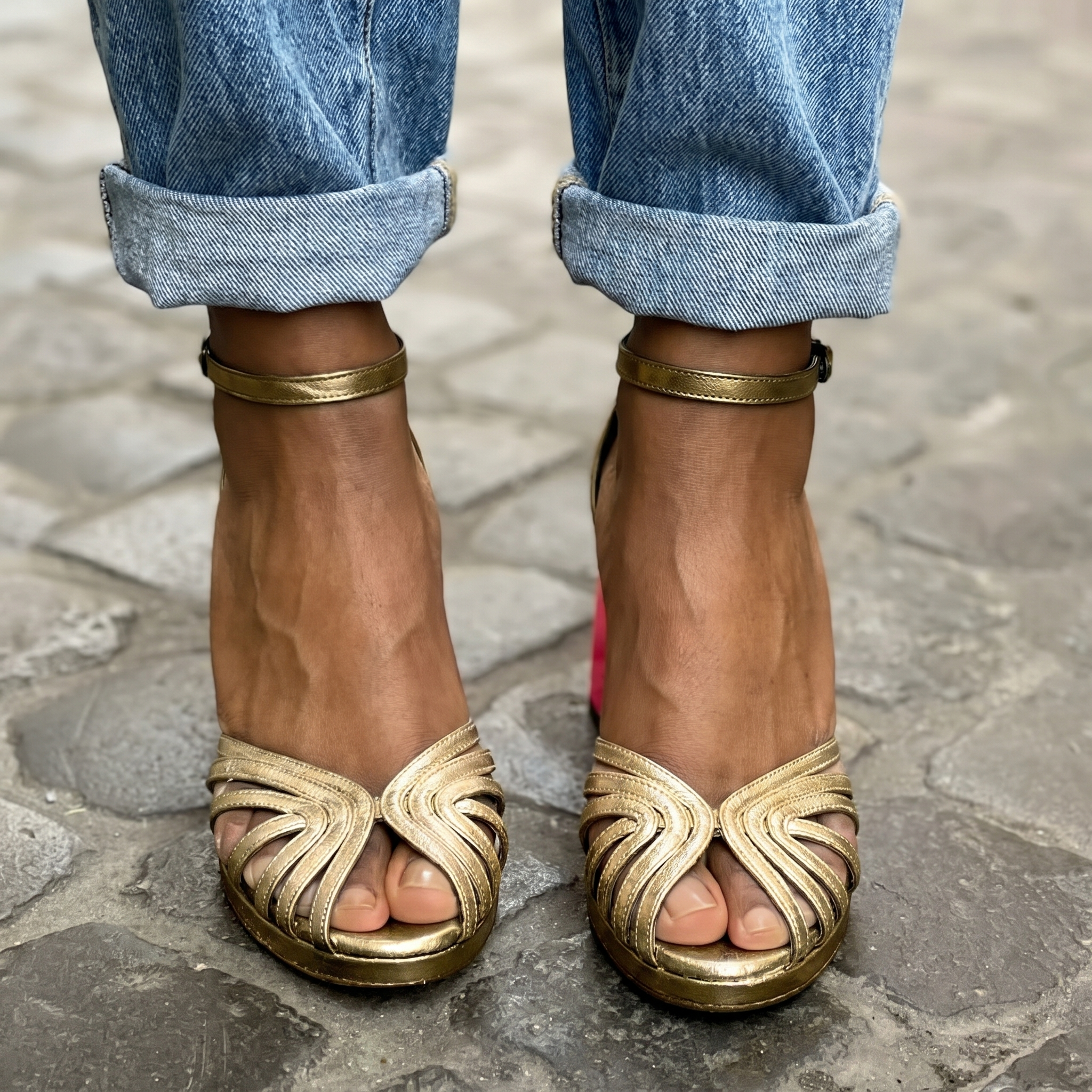 Damen Sandaletten Blockabsatz Riemchen Knöchelriemen – festlich & elegant | Catherine