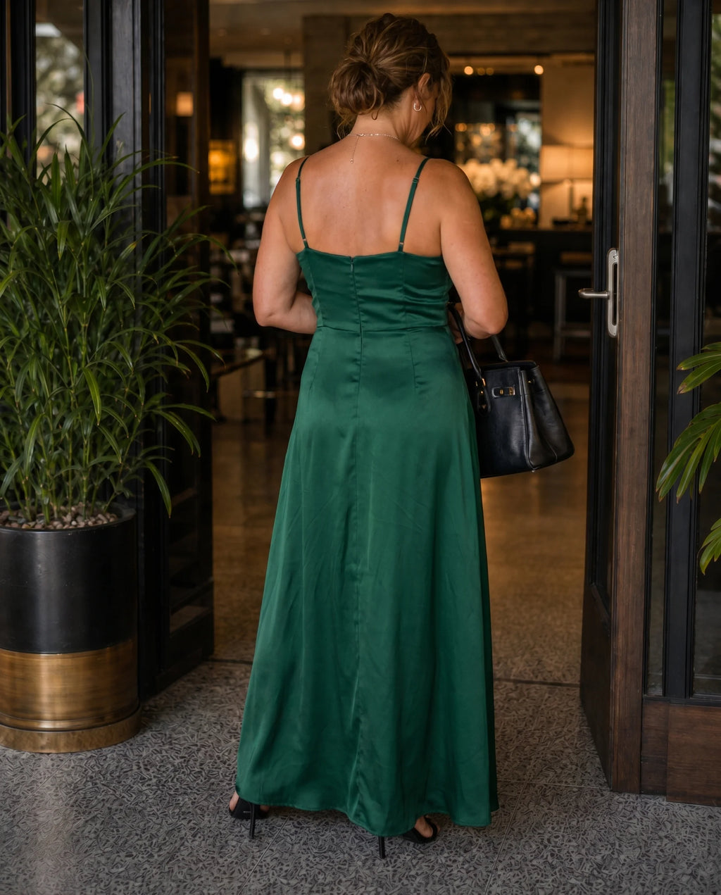 Women's Sleeveless Dress – Smooth Cut with Visible Slit | Sylvie