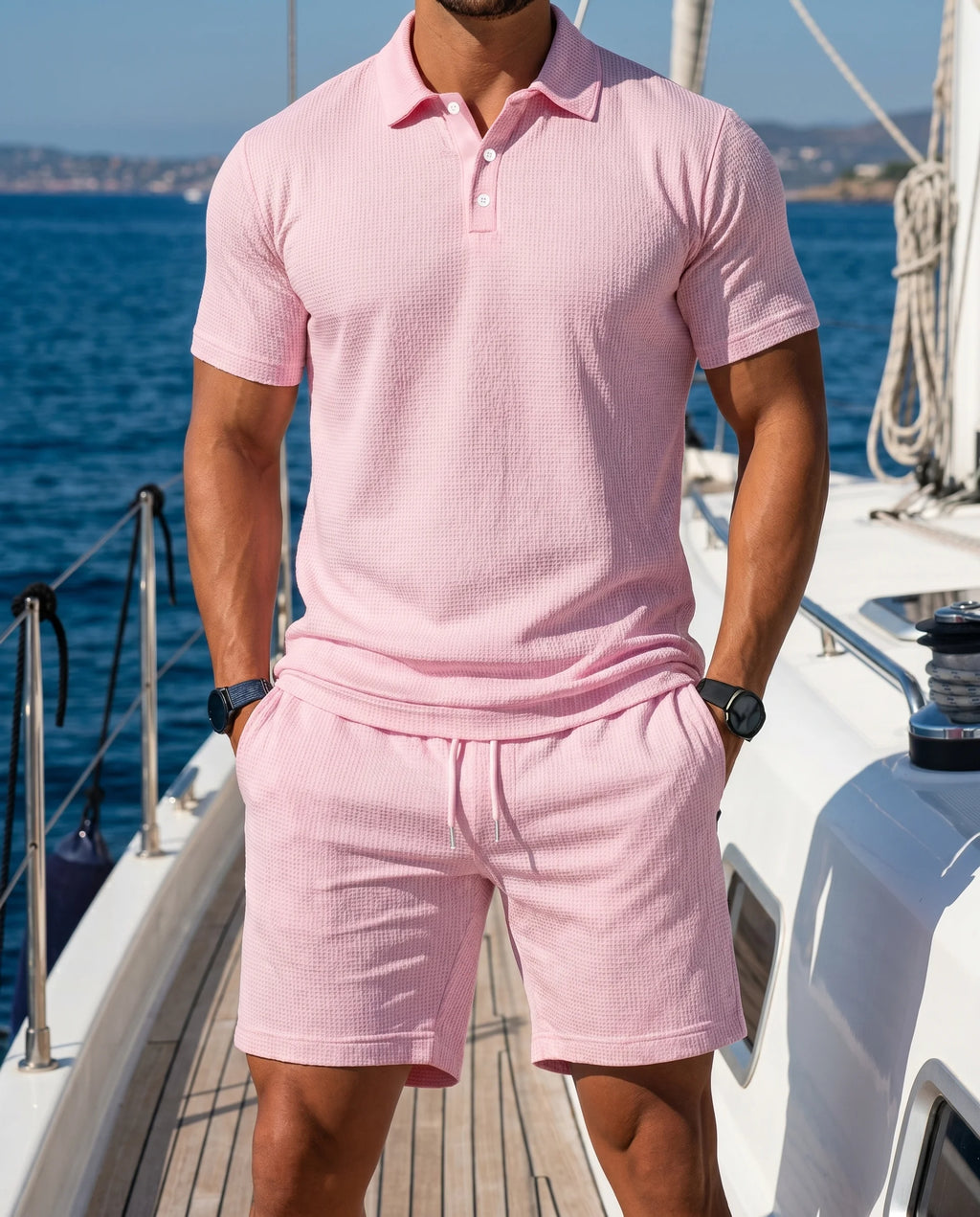 Herren Set Poloshirt & Shorts – Modisches bequemes Sommer-Outfit für warme Tage | Elias