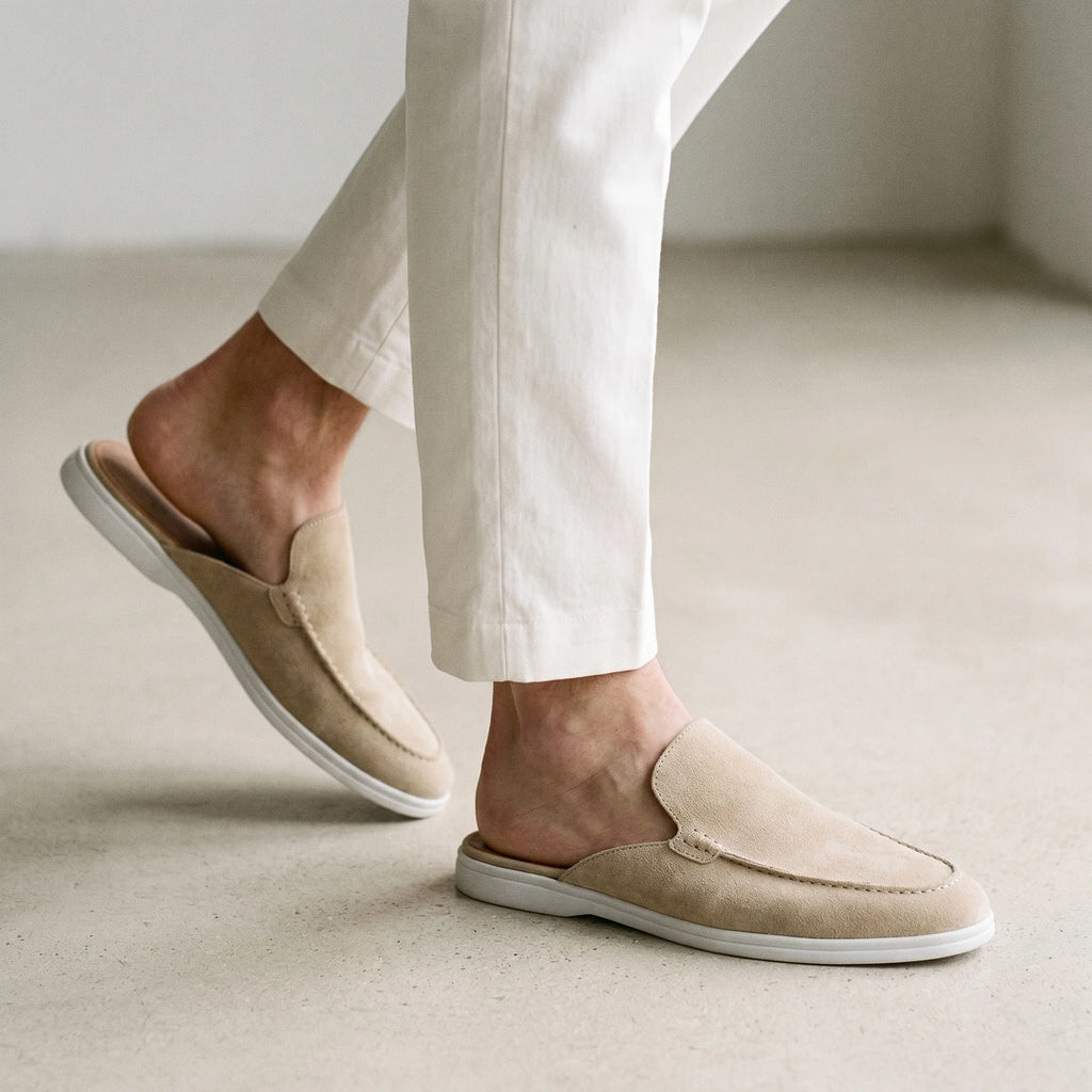 Men's mules with an open back and embroidered detail – Casual and comfortable for everyday wear | Levi