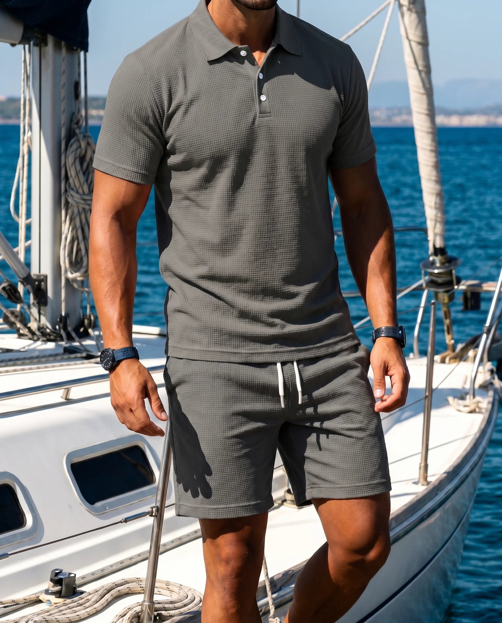 Herren Set Poloshirt & Shorts – Modisches bequemes Sommer-Outfit für warme Tage | Elias