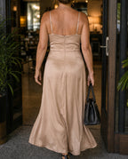 Women's Sleeveless Dress – Smooth Cut with Visible Slit | Sylvie