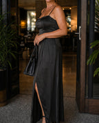 Women's Sleeveless Dress – Smooth Cut with Visible Slit | Sylvie