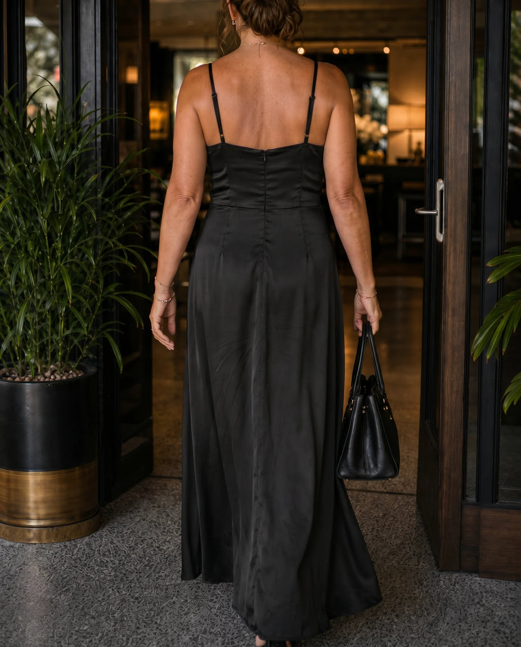 Women's Sleeveless Dress – Smooth Cut with Visible Slit | Sylvie