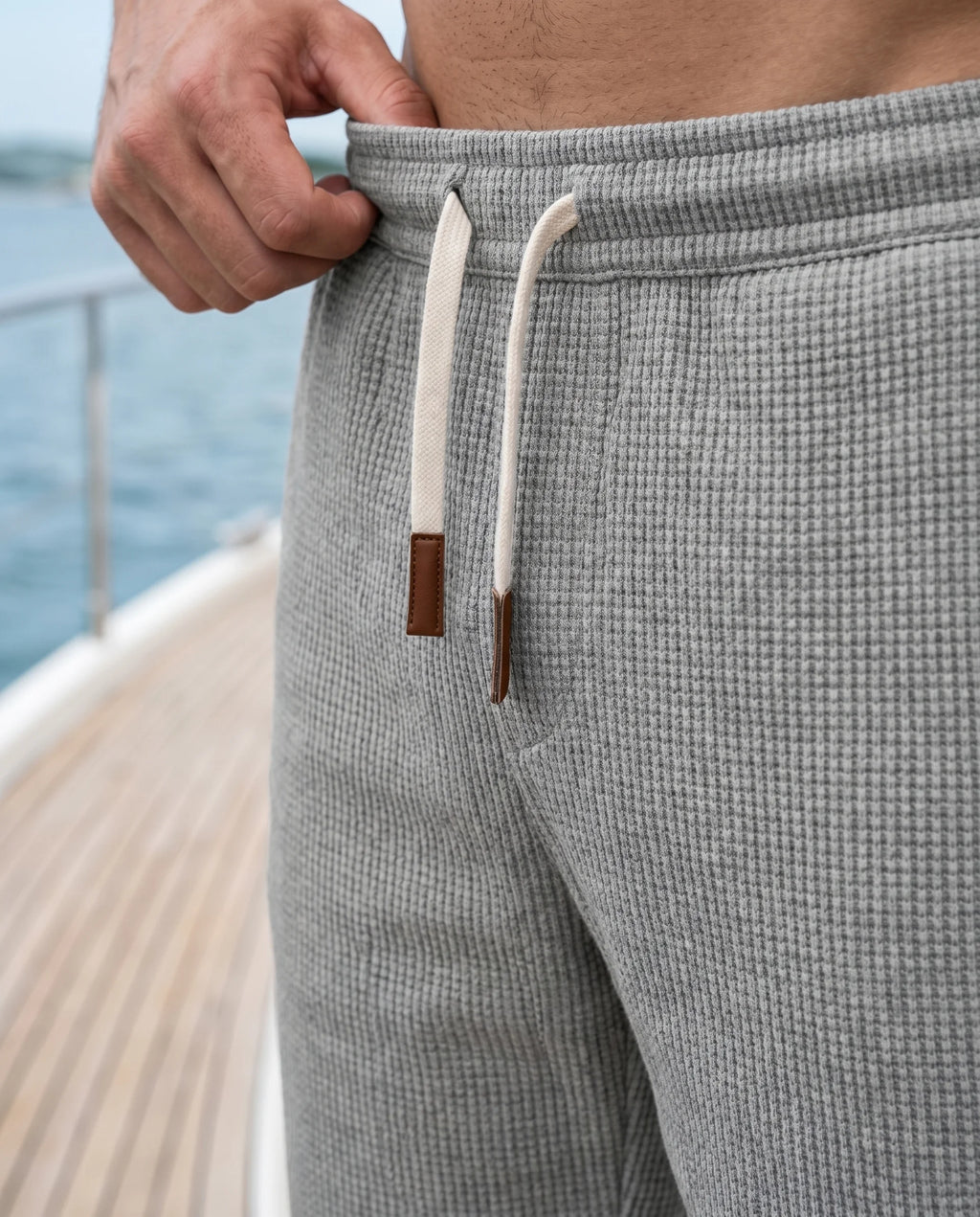Herren Waffelstrick Sweatshorts – mit Kordelzug & elastischem Bund | Arlo