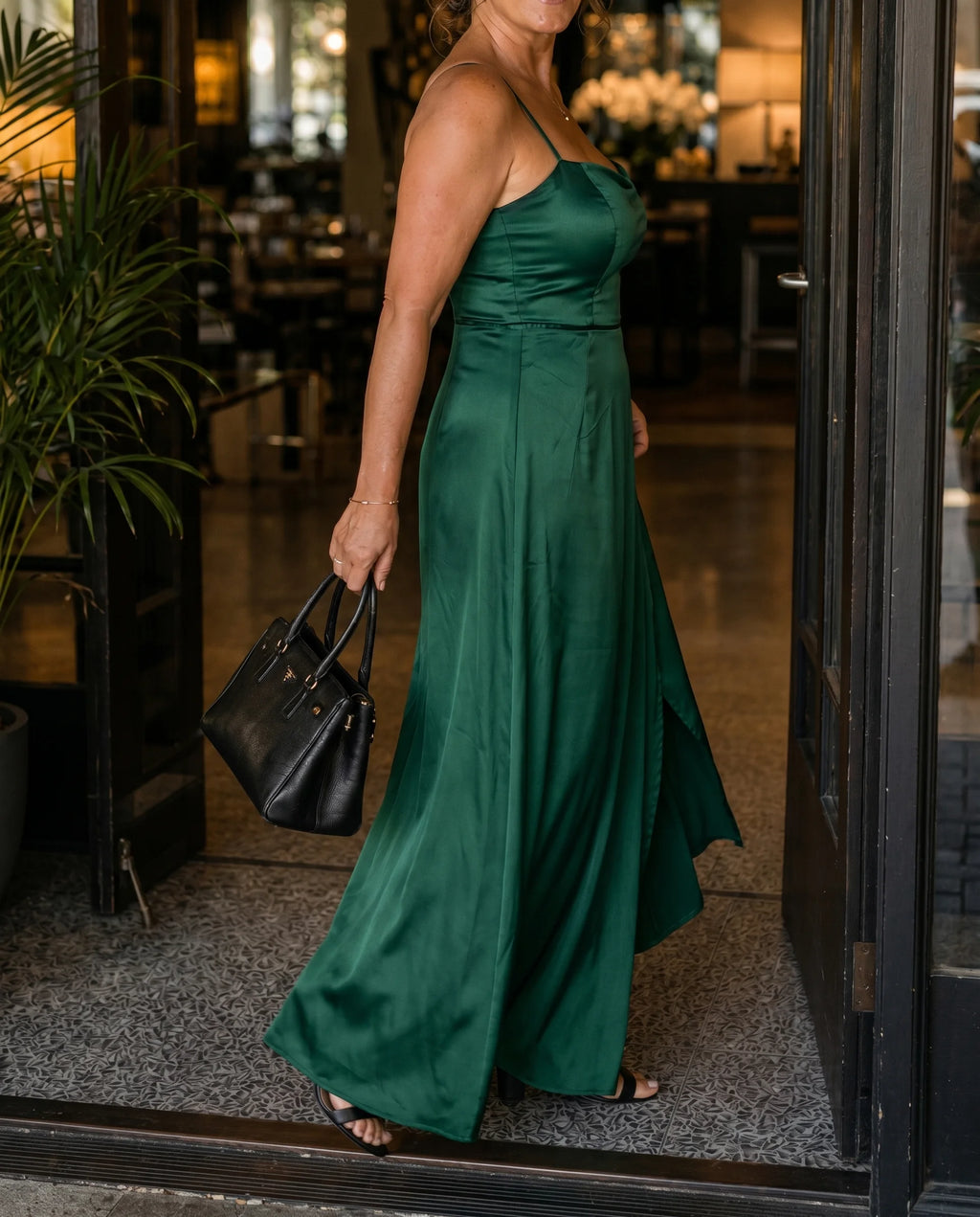 Women's Sleeveless Dress – Smooth Cut with Visible Slit | Sylvie