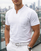 Herren Polo V-Ausschnitt Kurzarm – Tailliertes Basic für Freizeit & Alltag | Jonas
